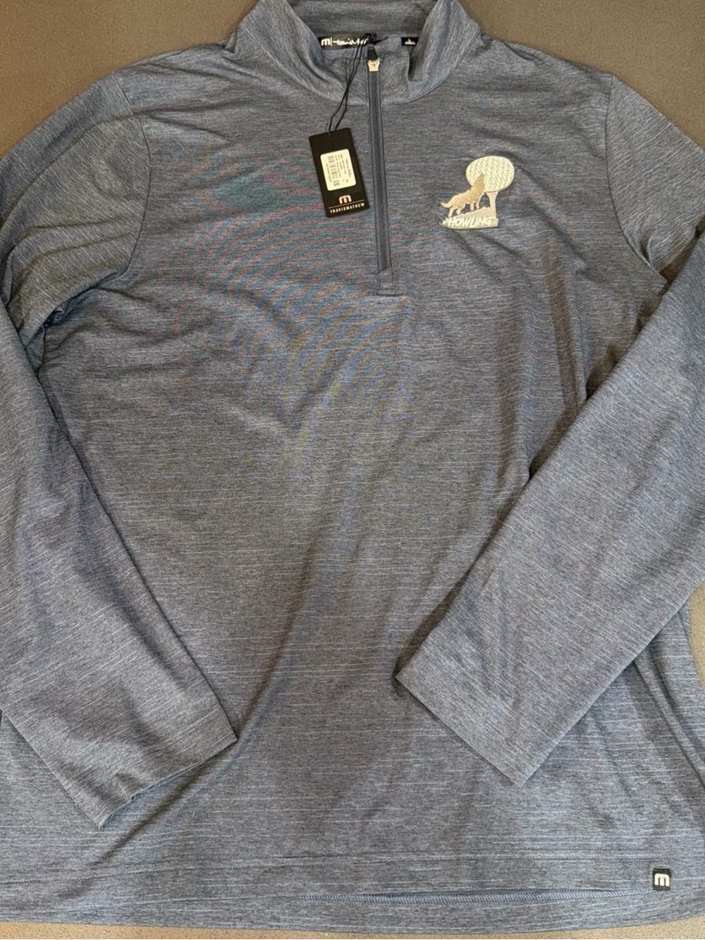NWT Travis mathew shirt mens Large crestview 1/4 zip vintage indigo heather golf